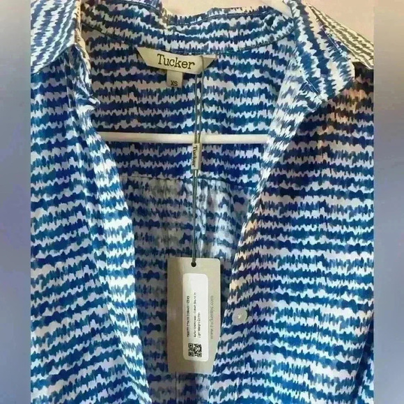 Tucker NYC Safari Shirt dress Colbalt Sound NWT Size XS - Picture 5 of 5
